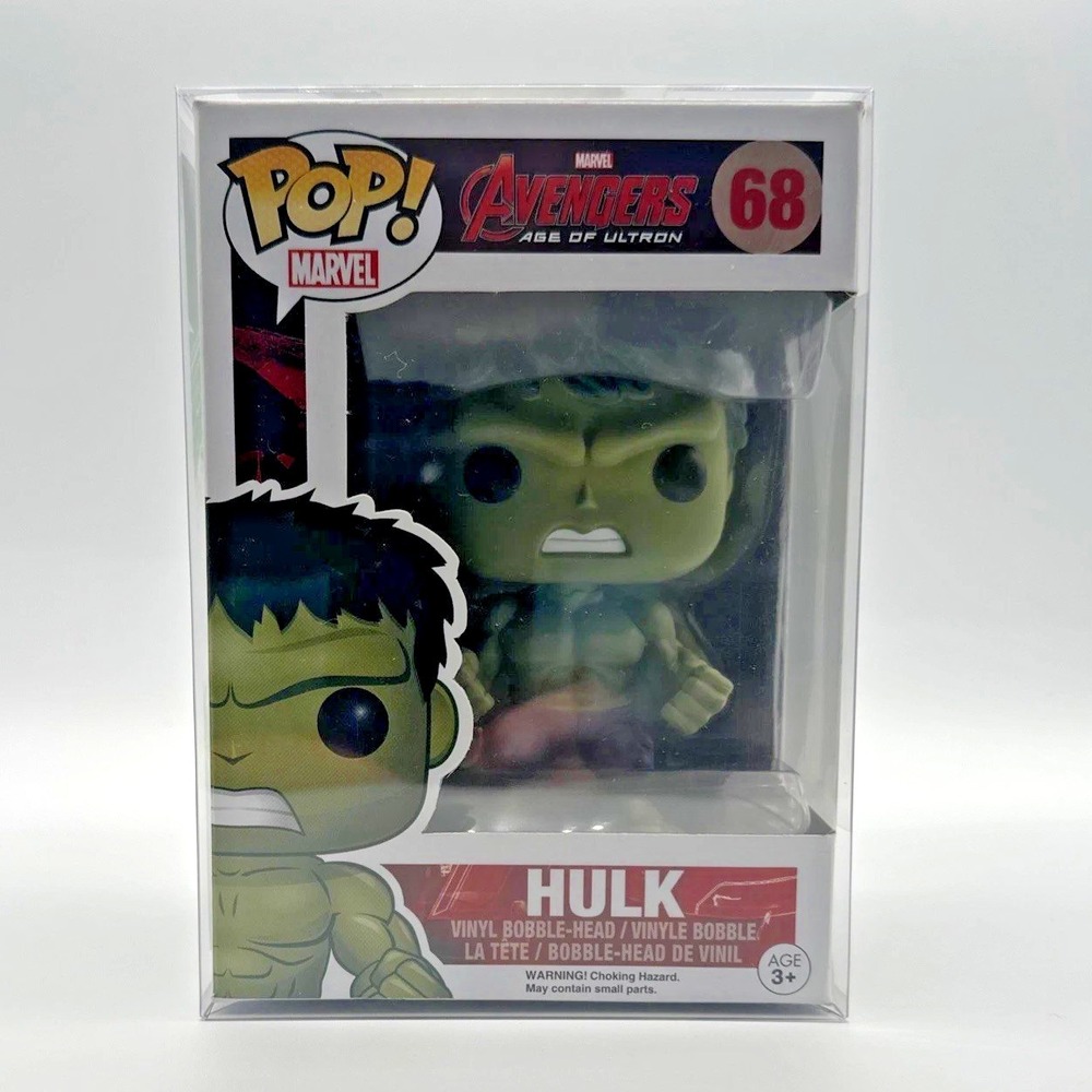 Hulk Funko Pop #68 Marvel Avengers Age Of Ultron Vinyl Figurine w/ Pop Protector